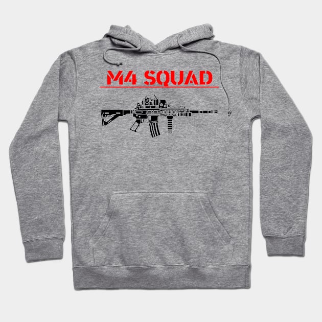 M4 Guns Rifle Squad Hoodie by Aim For The Face